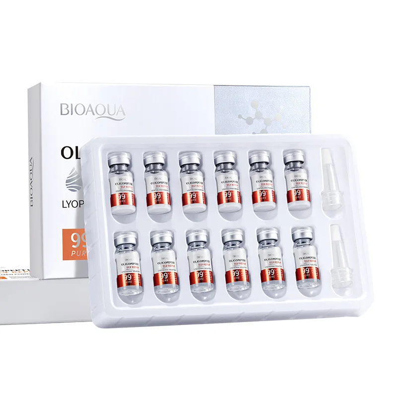 Hyaluronic Acid Facial Serum - BIOAOUA Oligopeptide Gezichtshuidreparatie Gevriesdroogde poederset Gevoelige