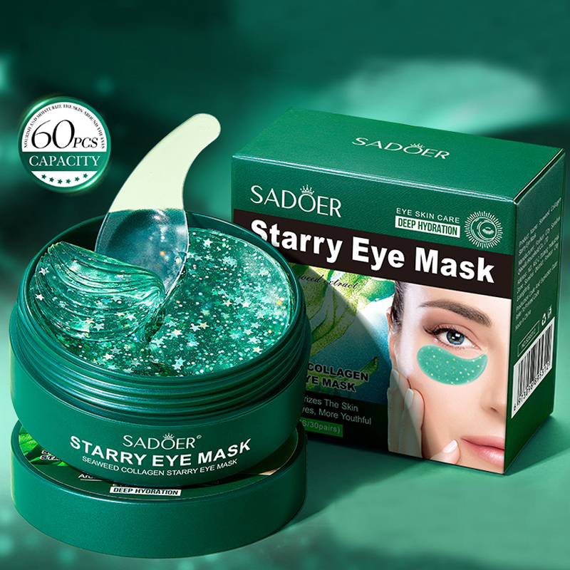 Collagen Under Eye Patches - 60 stuks/doos, oogmasker met zeewiercollageen, bevat