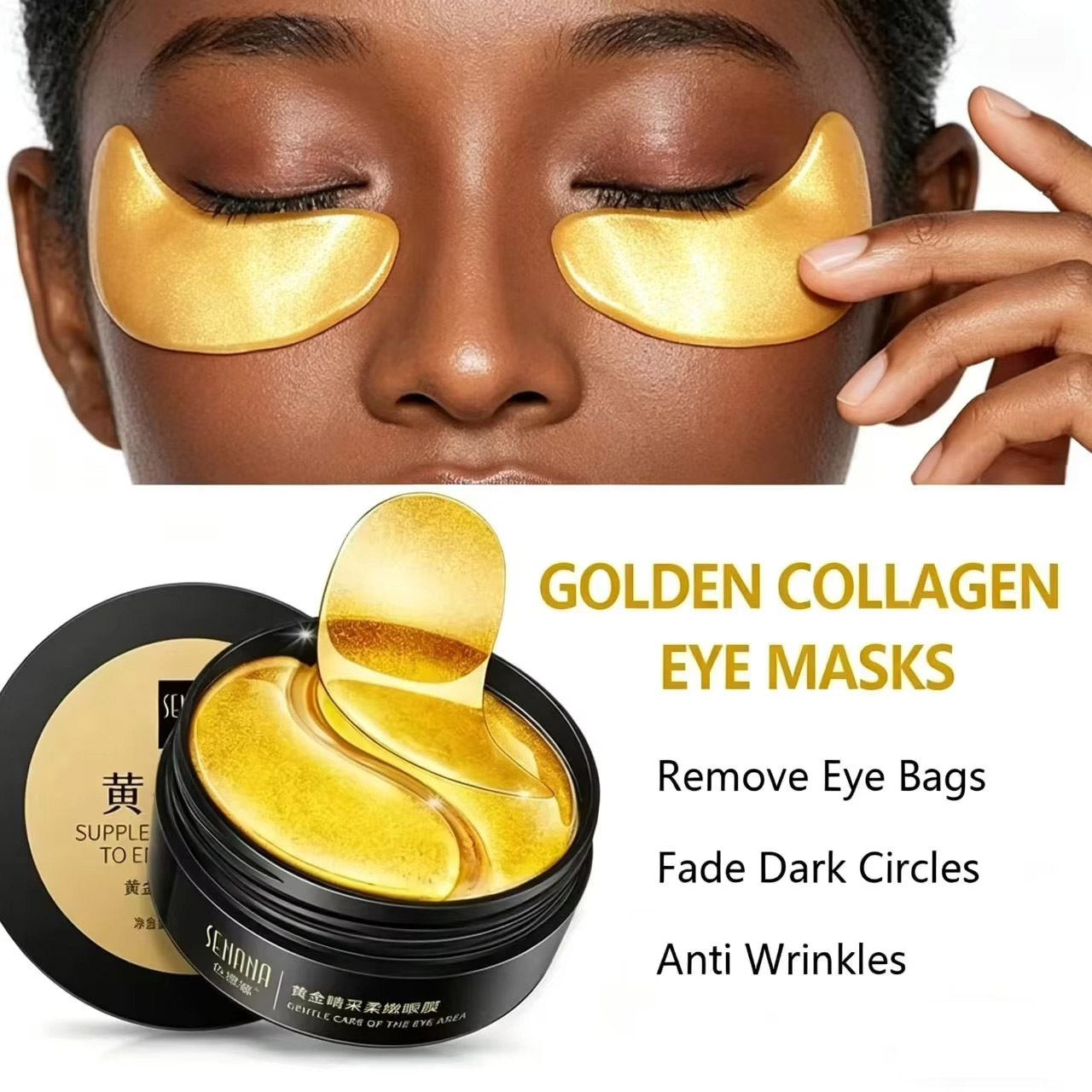 Collagen Under Eye Patches - 60 Stuks Gouden Hydraterende Oogmasker Verlichten