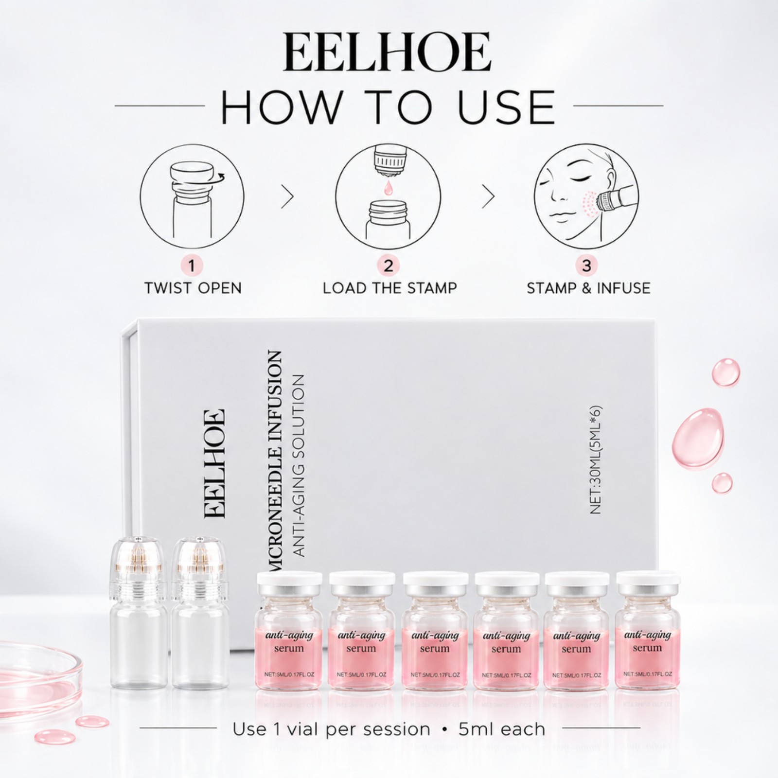 0,2 mm Microneedle Serum Kit 6 - Hyaluronic Acid Facial Serum recensie en prijs