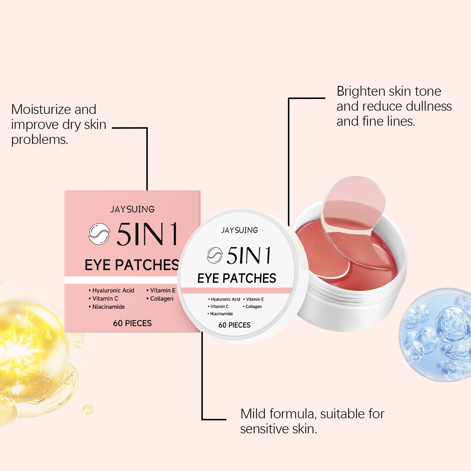 JAYSUING 5-in-1 Onderoogpatche - Hyaluronic Acid Facial Serum recensie en prijs