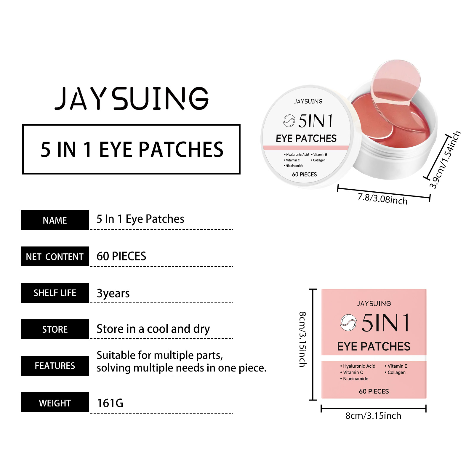JAYSUING 5-in-1 Onderoogpatche - Hyaluronic Acid Facial Serum recensie en prijs